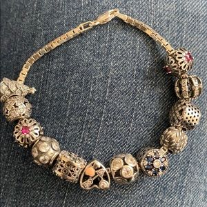 Silver stone bracelet